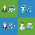 Set of business management jobs, Vector illustration