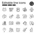 Set of Business outline icons. Contains icons as Budget accounting, Speaker and Construction building elements. Vector