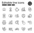 Set of Business outline icons. Contains icons as Businessman, Love coffee and Smartphone buying elements. Vector