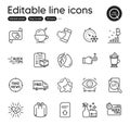 Set of Business outline icons. Contains icons as Cleanser spray, Drag drop and Education elements. For website. Vector