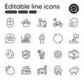 Set of Business outline icons. Contains icons as Discount, Creative idea and Seo graph elements. For website. Vector