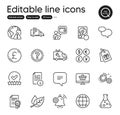 Set of Business outline icons. Contains icons as Rating stars, Coupons and Truck parking elements. For website. Vector