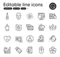 Set of Business outline icons. Contains icons as Report, Usb flash and Card elements. For website, application. Vector