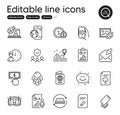 Set of Business outline icons. Contains icons as Smartphone broken, Mattress and Arena stadium elements. Vector