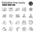 Set of Business outline icons. Contains icons as Wallet, Strategy and Inventory cart elements. For website. Vector