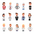 Set of business people avatar character vector design no3