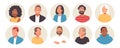 Set of business people avatars. Portraits of happy men and women in a circle on a white background. Vector illustration Royalty Free Stock Photo