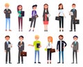 Set of Business People Characters Dressed Formally Royalty Free Stock Photo