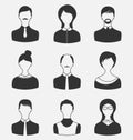 Set business people, different male and female user avatars isolated on white background Royalty Free Stock Photo