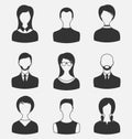 Set business people, different male and female user avatars isolated on white background Royalty Free Stock Photo