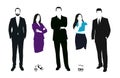 Set of business people vector silhouettes Royalty Free Stock Photo