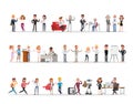 Set of business people working in office character vector design no5