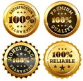 Set of 4 business seals in gold and black Royalty Free Stock Photo