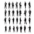 Set Business Silhouettes Royalty Free Stock Photo