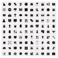 Set of 100 Business Solid Glyph icons