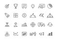 Set of 24 Business strategy web icons in line style. Startup, investment, financial, development, marketing, idea Royalty Free Stock Photo