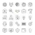Set of business and technology icons isolated on white background Royalty Free Stock Photo