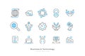 Set of Business and Technology Icons with Simple Line Style Royalty Free Stock Photo