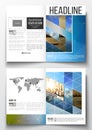 Set of business templates for brochure, magazine, flyer, booklet or annual report. Abstract colorful polygonal Royalty Free Stock Photo