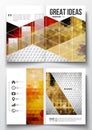 Set of business templates for brochure, magazine, flyer, booklet or annual report. Abstract colorful polygonal Royalty Free Stock Photo