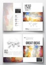 Set of business templates for brochure, magazine, flyer, booklet or annual report. Abstract colorful polygonal Royalty Free Stock Photo