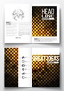 Set of business templates for brochure, magazine, flyer, booklet or annual report. Abstract polygonal background, modern Royalty Free Stock Photo