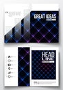 Set of business templates for brochure, magazine, flyer, booklet or annual report. Abstract polygonal background, modern Royalty Free Stock Photo