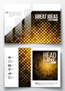 Set of business templates for brochure, magazine, flyer, booklet or annual report. Abstract polygonal background, modern Royalty Free Stock Photo