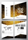 Set of business templates for brochure, magazine, flyer, booklet or annual report. Abstract polygonal background, modern Royalty Free Stock Photo