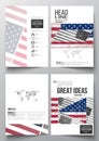 Set of business templates for brochure, magazine, flyer, booklet or annual report. Memorial Day background with abstract