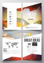 Set of business templates for brochure, magazine, flyer, booklet or annual report. Molecular construction Royalty Free Stock Photo