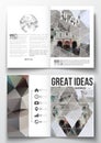 Set of business templates for brochure, magazine, flyer, booklet or annual report. Polygonal background, blurred image