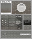 Set of business templates for presentation, brochure, flyer or booklet. Chemistry pattern, hexagonal design vector Royalty Free Stock Photo