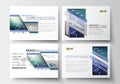 Set of business templates for presentation slides. Easy editable abstract layouts in flat design. DNA molecule structure