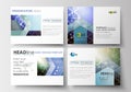 Set of business templates for presentation slides. Easy editable abstract layouts in flat design. DNA molecule structure