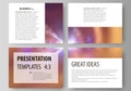 Set of business templates for presentation slides. Easy editable abstract vector layouts in flat style. Bright color Royalty Free Stock Photo