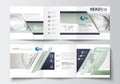 Set of business templates for tri-fold brochures. Square design. Leaflet cover, flat layout, easy editable vector