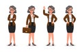 Set of business woman working in office character vector design no3