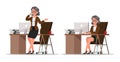 Set of business woman working in office character vector design no5