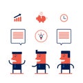 Set of businessman and business icons Modern flat design style