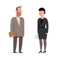 Set of businessman and businesswoman character flat illustration