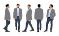 Set of Businessman character in different poses. Royalty Free Stock Photo