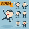 Set of businessman characters poses Royalty Free Stock Photo