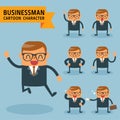 Set of businessman characters poses Royalty Free Stock Photo