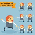 Set of businessman characters poses Royalty Free Stock Photo