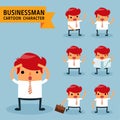 Set of businessman characters poses Royalty Free Stock Photo