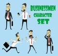 Set of businessman characters poses