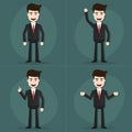 Set of businessman characters poses. Royalty Free Stock Photo