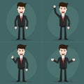 Set of businessman characters poses.