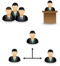 Set of businessman dummy icon in group activity